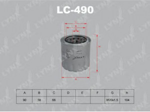 LYNXauto LC-490 alyvos filtras
MD001445