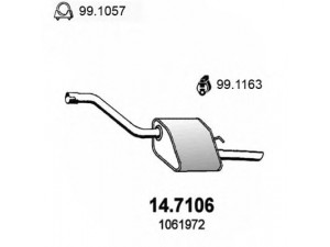 ASSO 14.7106 galinis duslintuvas 
 Išmetimo sistema -> Duslintuvas
1061972, 1067781, 1121697, 1230829