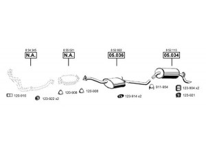 ASMET OP054120 išmetimo sistema 
 Išmetimo sistema -> Išmetimo sistema, visa