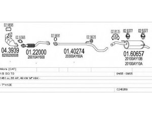 MTS C240269010490 išmetimo sistema 
 Išmetimo sistema -> Išmetimo sistema, visa