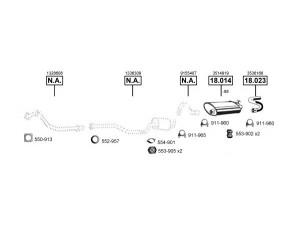 ASMET VO185170 išmetimo sistema 
 Išmetimo sistema -> Išmetimo sistema, visa
