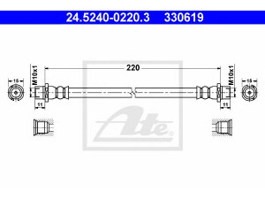 ATE 24.5240-0220.3 stabdžių žarnelė 
 Stabdžių sistema -> Stabdžių žarnelės
55 62 078, 90498330