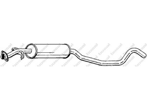 BOSAL 282-135 vidurinis duslintuvas 
 Išmetimo sistema -> Duslintuvas
8 52 087, 8 52 948, 90411563, 90443315
