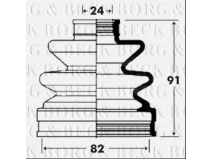 BORG & BECK BCB6002 gofruotoji membrana, kardaninis velenas 
 Ratų pavara -> Gofruotoji membrana
G015-22-540, MB 297536, 49606-33A10