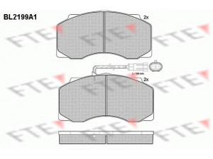 FTE BL2199A1 stabdžių trinkelių rinkinys, diskinis stabdys 
 Techninės priežiūros dalys -> Papildomas remontas
AMPA694, AMPB016, 981 2004 4, 80455700