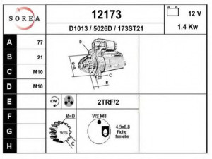 EAI 12173 starteris 
 Elektros įranga -> Starterio sistema -> Starteris
361002B300