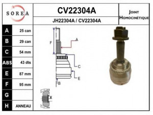 EAI CV22304AK jungčių komplektas, kardaninis velenas 
 Ratų pavara -> Sujungimai/komplektas