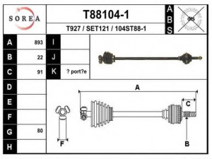 EAI T88104-1 kardaninis velenas 
 Ratų pavara -> Kardaninis velenas