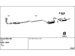 FENNO FO047 išmetimo sistema 
 Išmetimo sistema -> Išmetimo sistema, visa