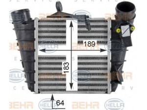 HELLA 8ML 376 760-581 tarpinis suslėgto oro aušintuvas, kompresorius 
 Variklis -> Oro tiekimas -> Įkrovos agregatas (turbo/superįkrova) -> Tarpinis suslėgto oro aušintuvas
6Q0 145 804 A