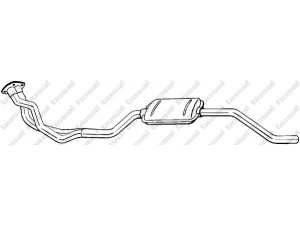 BOSAL 287-931 priekinis duslintuvas 
 Išmetimo sistema -> Duslintuvas
8 54 298, 90180291