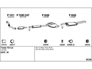 FENNO SE288 išmetimo sistema 
 Išmetimo sistema -> Išmetimo sistema, visa