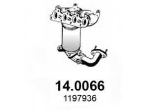 ASSO 14.0066 katalizatoriaus keitiklis 
 Išmetimo sistema -> Katalizatoriaus keitiklis
1197936, 1211234, 1220541, 1220542