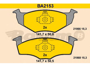 BARUM BA2153 stabdžių trinkelių rinkinys, diskinis stabdys 
 Techninės priežiūros dalys -> Papildomas remontas
140 698 151 B, 1H0 698 151 B, 1H0 698 151 B