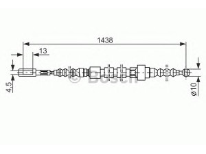BOSCH 1 987 477 061 trosas, stovėjimo stabdys 
 Stabdžių sistema -> Valdymo svirtys/trosai
443 609 721 A, 443 609 721 A