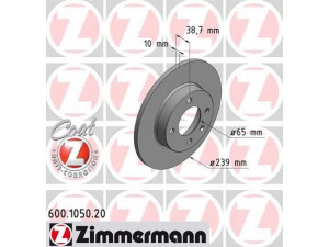 ZIMMERMANN 600.1050.20 stabdžių diskas 
 Stabdžių sistema -> Diskinis stabdys -> Stabdžių diskas
811 615 301, 823 615 301