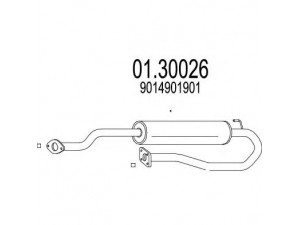MTS 01.30026 priekinis duslintuvas 
 Išmetimo sistema -> Duslintuvas
9014901901