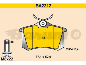 BARUM BA2212 stabdžių trinkelių rinkinys, diskinis stabdys 
 Techninės priežiūros dalys -> Papildomas remontas
44 06 003 64R, 44 06 024 66R, 44 06 058 39R