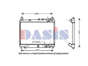 AKS DASIS 210029N radiatorius, variklio aušinimas 
 Aušinimo sistema -> Radiatorius/alyvos aušintuvas -> Radiatorius/dalys
1640021060, 1640021080