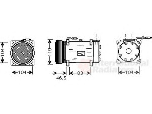 VAN WEZEL 0900K160 kompresorius, oro kondicionierius 
 Oro kondicionavimas -> Kompresorius/dalys
006453N1, 6453GC, 6453N1