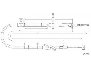 CABOR 17.5055 trosas, stovėjimo stabdys 
 Stabdžių sistema -> Valdymo svirtys/trosai
54401M79G00, 54401M79G10