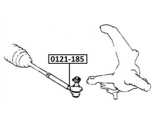 ASVA 0121-185 skersinės vairo trauklės galas 
 Vairavimas -> Vairo mechanizmo sujungimai
45046-29185, 45046-29195