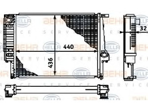 HELLA 8MK 376 713-181 radiatorius, variklio aušinimas 
 Aušinimo sistema -> Radiatorius/alyvos aušintuvas -> Radiatorius/dalys
1 712 851, 1 719 258, 17 11 1 712 851
