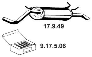 EBERSPÄCHER 17.9.49 galinis duslintuvas
77 00 425 712