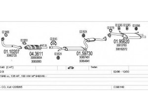 MTS C390148002312 išmetimo sistema 
 Išmetimo sistema -> Išmetimo sistema, visa