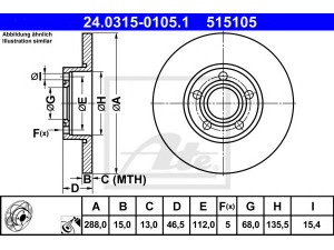 ATE 24.0315-0105.1 stabdžių diskas 
 Stabdžių sistema -> Diskinis stabdys -> Stabdžių diskas
4A0 615 301 B