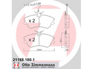 ZIMMERMANN 21188.180.1 stabdžių trinkelių rinkinys, diskinis stabdys 
 Techninės priežiūros dalys -> Papildomas remontas
6025315867, 6025370398, 6025370851