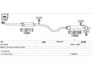 MTS C260515008284 išmetimo sistema 
 Išmetimo sistema -> Išmetimo sistema, visa