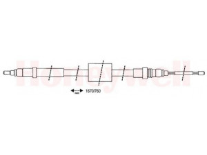 BENDIX 431271B trosas, stovėjimo stabdys 
 Stabdžių sistema -> Valdymo svirtys/trosai
6025006424