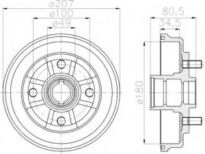 HELLA 8DT 355 302-061 stabdžių būgnas 
 Stabdžių sistema -> Būgninis stabdys -> Stabdžių būgnas
4204319015, 4240310020, 4240310060