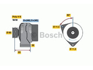 BOSCH 0 123 500 002 kintamosios srovės generatorius