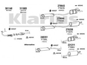 KLARIUS 330520E išmetimo sistema 
 Išmetimo sistema -> Išmetimo sistema, visa