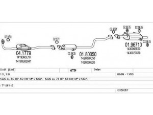 MTS C350057004911 išmetimo sistema 
 Išmetimo sistema -> Išmetimo sistema, visa