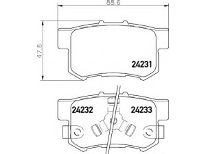 HELLA 8DB 355 012-061 stabdžių trinkelių rinkinys, diskinis stabdys 
 Techninės priežiūros dalys -> Papildomas remontas
42510TP6A00, 43022S9A000, 43022S9A010
