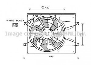 AVA QUALITY COOLING HY7530 ventiliatorius, radiatoriaus 
 Aušinimo sistema -> Oro aušinimas
253802H050, 253802R050