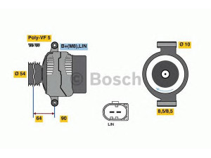 BOSCH 0 125 811 020 kintamosios srovės generatorius