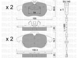 METELLI 22-0540-4K stabdžių trinkelių rinkinys, diskinis stabdys 
 Techninės priežiūros dalys -> Papildomas remontas