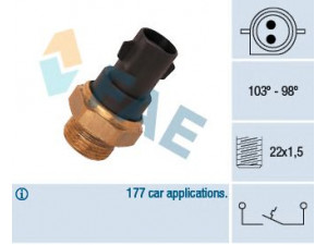 FAE 37290 temperatūros jungiklis, radiatoriaus ventiliatorius 
 Aušinimo sistema -> Siuntimo blokas, aušinimo skysčio temperatūra
1652990, 6142676, 6146107, 6169111