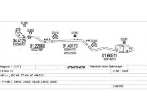 MTS C280765010696 išmetimo sistema 
 Išmetimo sistema -> Išmetimo sistema, visa
