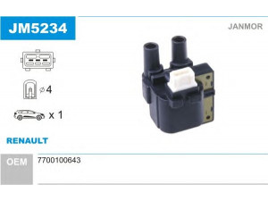 JANMOR JM5234 ritė, uždegimas 
 Kibirkšties / kaitinamasis uždegimas -> Uždegimo ritė
7700100643