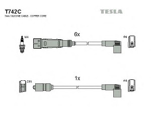 TESLA T742C uždegimo laido komplektas 
 Kibirkšties / kaitinamasis uždegimas -> Uždegimo laidai/jungtys