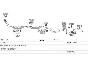 MTS C260170006069 išmetimo sistema 
 Išmetimo sistema -> Išmetimo sistema, visa