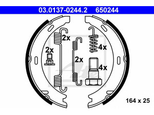 ATE 03.0137-0244.2 stabdžių trinkelių komplektas, stovėjimo stabdis 
 Stabdžių sistema -> Rankinis stabdys
140 420 04 20, 140 420 08 20, 140 420 09 20