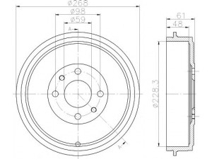 HELLA PAGID 8DT 355 301-091 stabdžių būgnas 
 Stabdžių sistema -> Būgninis stabdys -> Stabdžių būgnas
1608945480, 424755, 424758, 1608945480