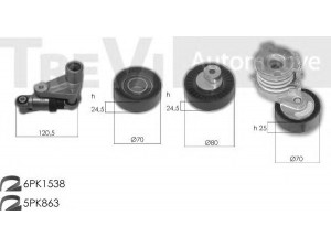 TREVI AUTOMOTIVE KA1230 V formos rumbuotas diržas, komplektas 
 Techninės priežiūros dalys -> Techninės priežiūros intervalai