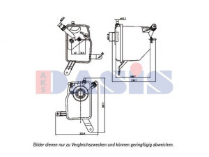 AKS DASIS 053016N išsiplėtimo bakelis, aušinimo skystis 
 Aušinimo sistema -> Radiatorius/alyvos aušintuvas -> Išsiplėtimo bakelis, variklio aušinimo skystis
17137519219, 17137542986, 7519219